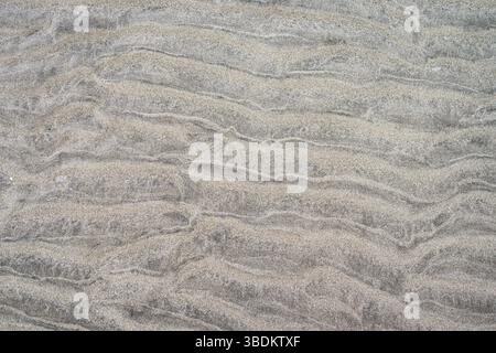 Close up of Sand ridges on a beach for textures, patterns and backgrounds Stock Photo