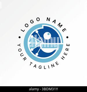 Logo design graphic concept creative premium vector stock image top sell chameleon animal lizard art initial E font flying plane travel transportation Stock Vector