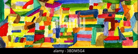Colourful abstract watercolour random pattern painting background detail design Stock Photo