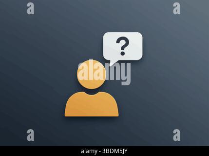 Question Icon on Dark Background Stock Vector