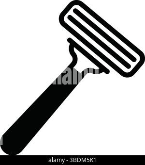Minimalist Black and White Razor Icon – Grooming and Hygiene Symbol Stock Vector