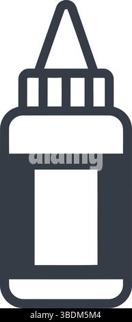 Cartoon Illustration of a Glue Bottle – Simple and Recognizable Art Design Stock Vector