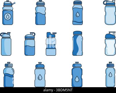 Collection of Various Water Bottle Designs Stock Vector