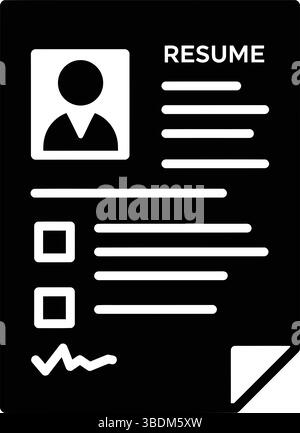 Minimalist Resume Icon – Professional CV Representation Stock Vector