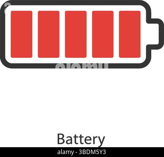 Battery Icon Showing Three-Quarters Charge Stock Vector