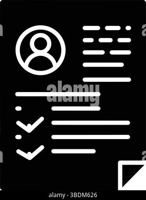 Minimalist Resume Icon – Professional CV Representation Stock Vector
