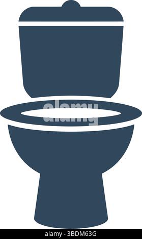 Toilet Icon Silhouette for Hygiene and Sanitation Concepts Stock Vector