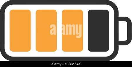 Battery Icon Showing Three-Quarters Charge Stock Vector