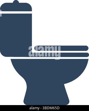 Toilet Icon Silhouette for Hygiene and Sanitation Concepts Stock Vector