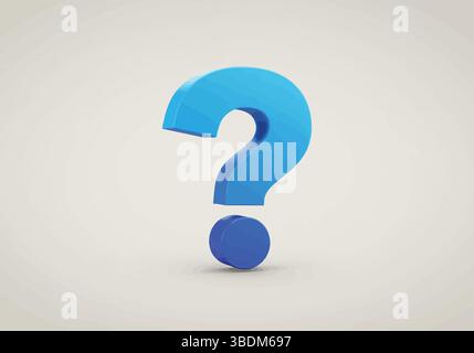 Blue Question Mark on White Background Stock Vector