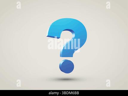 Blue Question Mark on White Background Stock Vector