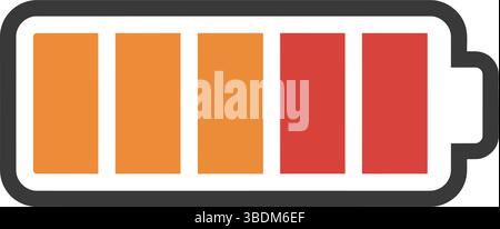 Battery Icon Indicating Low Charge Level Stock Vector