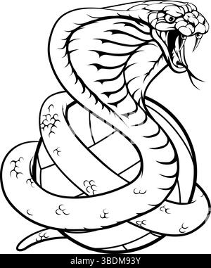 Cobra Snake Volleyball Ball Mascot Stock Vector