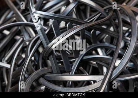 Large cushioning rubber black for industrial refrigerators, closeup. Stock Photo