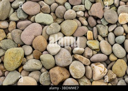 Beach pebbles, Playa Concha de Artedo, Asturias, Spain Stock Photo