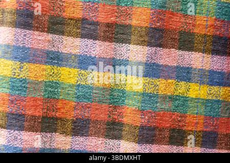 Textile surface with colored patterns. Backgrounds and textures Stock Photo