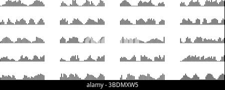 Set of sound wave icons. Vector elements for music player, podcasts, mobile voice message Stock Vector