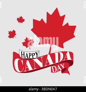 Canada Independence Day 1st July Red and White Flag Vector Illustration Stock Vector