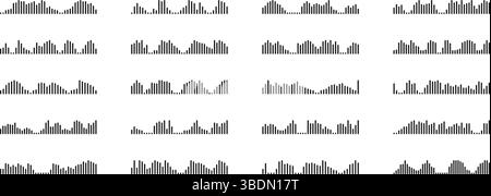 Set of sound wave icons. Vector elements for music player, podcasts, mobile voice message Stock Vector