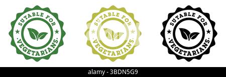Suitable For Vegetarians Organic Icon Stamp on White Background Category Stock Vector