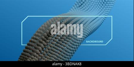 Abstract background with dynamic particles. 3d vector illustration for science or design. Stock Vector