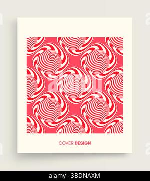 Striped background with optical illusion. Simple graphic design. 3d vector illustration. Stock Vector