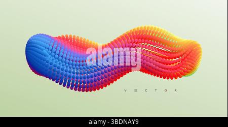 Abstract background with dynamic particles. 3d vector illustration for science or design. Stock Vector