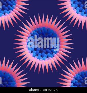 Seamless pattern with flowers. Floral stylish modern wallpaper. 3d vector illustration. Stock Vector