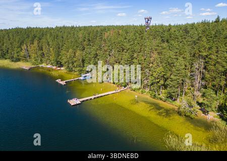 Lake Shore With Pier in Labanoras Regional Park in Lithuania Stock ...