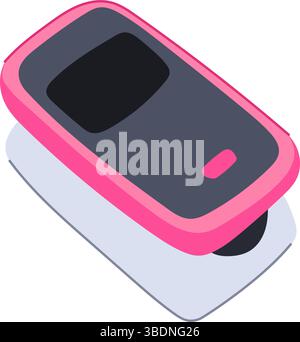O2 Monitor Cartoon reading oxygen fingertip monitor cartoon vector illustration Stock ...