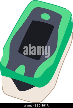 O2 Monitor Cartoon reading oxygen fingertip monitor cartoon vector illustration Stock ...