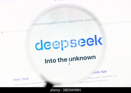 Ostersund, Sweden - April 12, 2025. DeepSeek website. Stock Photo