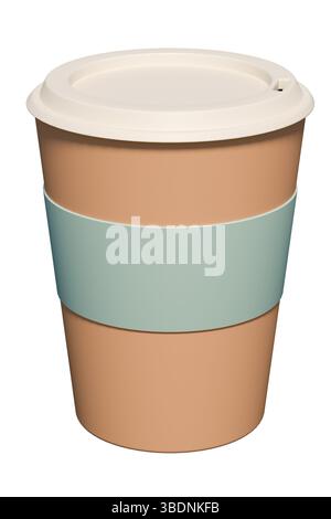 Coffee cup for a cozy autumn day on an isolated background. 3d rendering Stock Photo