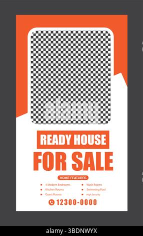 Real estate house sale instagram story design Stock Vector
