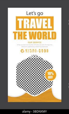 Travel agency story design Stock Vector