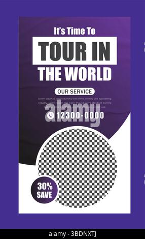Travel agency story design Stock Vector