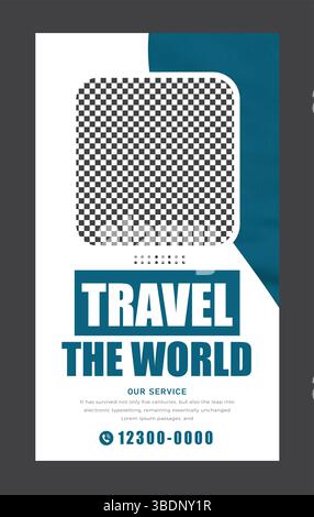 Travel agency story design Stock Vector