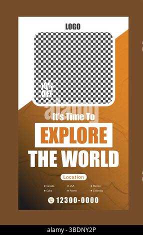 Travel agency story design Stock Vector
