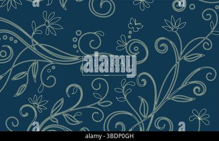 Delicate floral pattern with light-colored line art creates a soft and elegant backdrop for various creative applications. Stock Vector