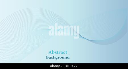 Light Blue Abstract Wave Background with Smooth Gradient Design Stock Vector