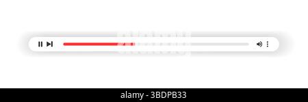 Minimized video player bar or audio player control panel Stock Vector