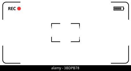 Video camera display. Screen of smartphone camera. Focusing screen. Full HD format. Stock Vector