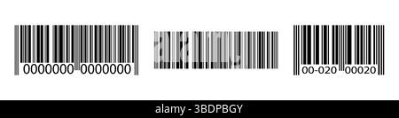 Set of barcode label templates isolated on white background. Collection of barcode icons. Visual digital data representation with merchandise informat Stock Vector