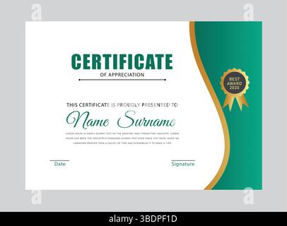 Elegant red gradient color certificate template, appreciation for ...