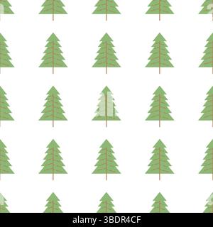 Seamless pattern with colored trees on white background. Vector illustration. Stock Vector