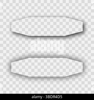 Dark transparent realistic shadow. Set of two horizontal shadows  isolated on transparent background. Vector illustration. Stock Vector