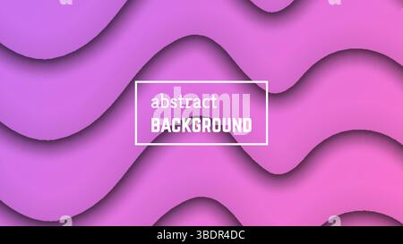 Abstract minimal wave geometric background.  Pink wave layer shape for banner, templates, cards. Vector illustration. Stock Vector
