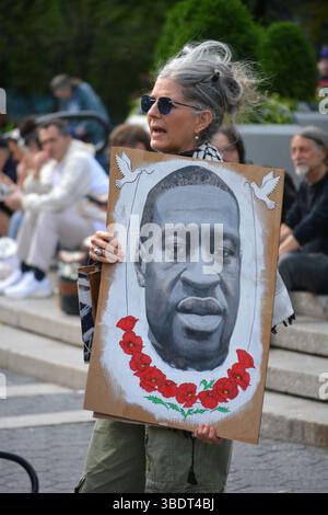 Rally marking the fifth anniversary of the murder of George Floyd by Minneapolis police in Union Square, New York. Stock Photo
