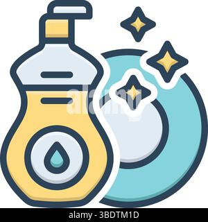 Icon for dishwashing liquid, dishwashing Stock Vector
