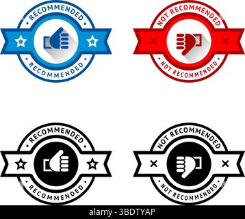 Badge like and dislike, thumbs up and thumbs down Stock Vector
